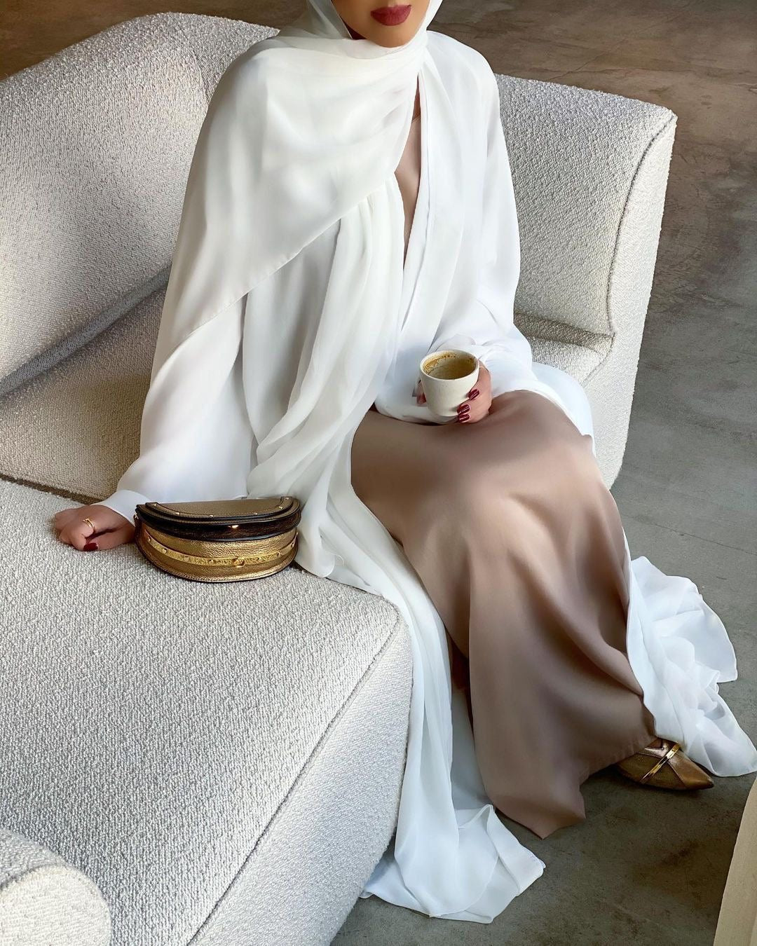 Lavish Ivory Cloak Abaya